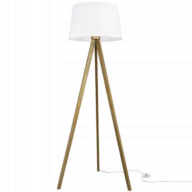 Stojací Lampa Podlahová Trojnožka Dub S Stínítkem Do Ložnice Obývacího Pokoje, Kvalita Pl