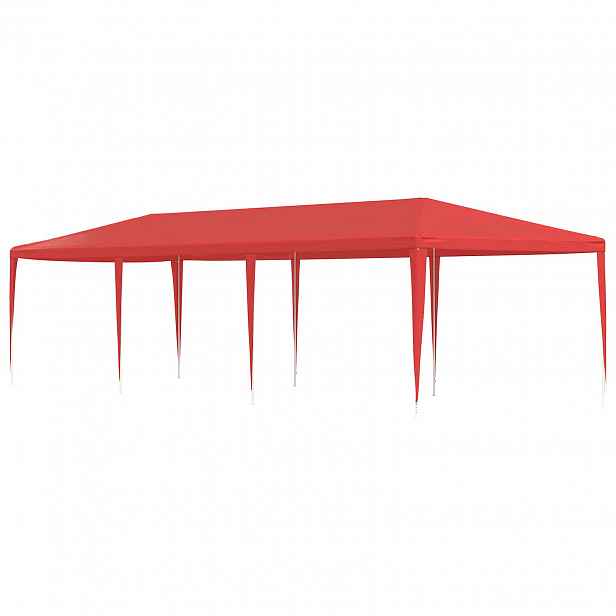 vidaXL Party Stan Červená 900 x 300 x 255 cm PE a ocel