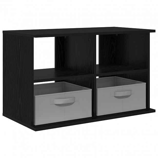 vidaXL Stojan na TV se zásuvkou Černý dub 79 x 40 x 48 cm