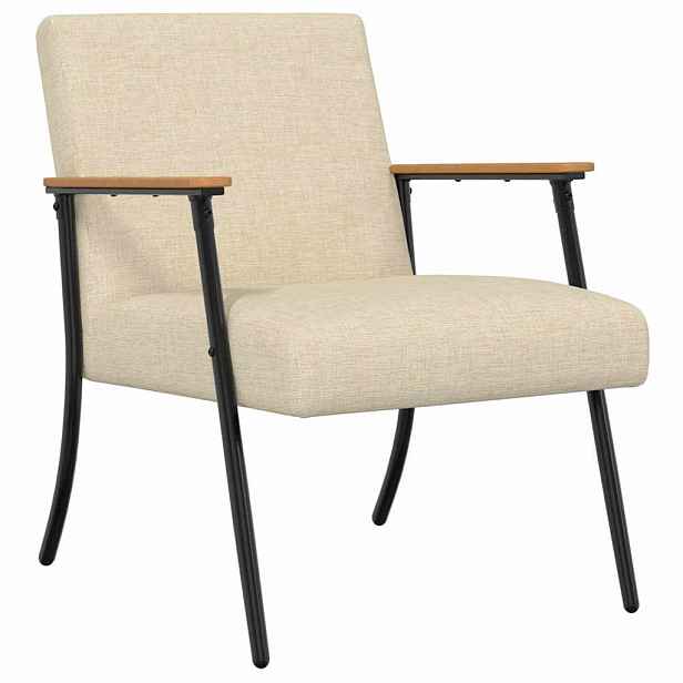 vidaXL křeslo Krémová textil
