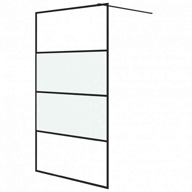 vidaXL Sprchová zástěna walk-in černá 115x195 cm napůl mléčné ESG sklo