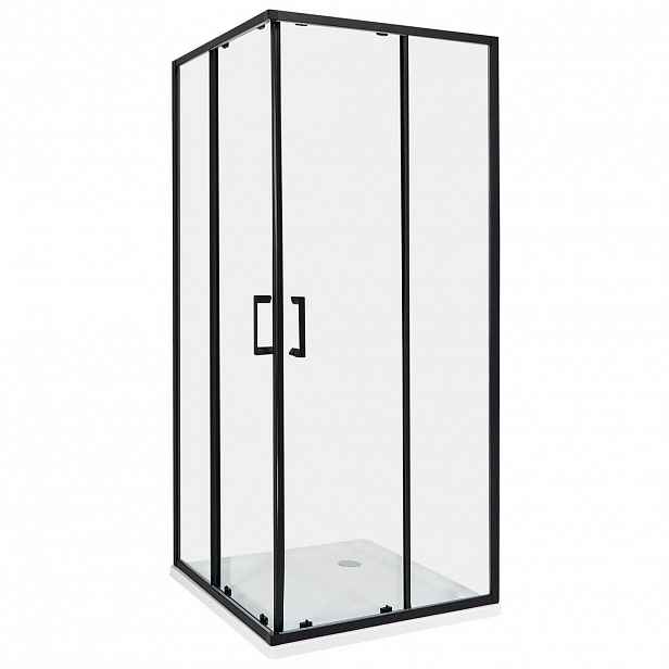 Beliani SPRCHOVÝ KOUT 80/80/185 cm Černý Tela