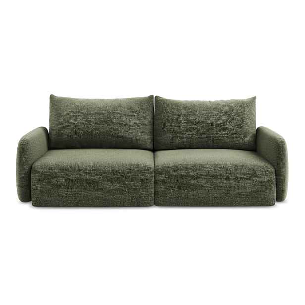 Zelená rozkládací/s úložným prostorem pohovka 238 cm Kalena – Makamii