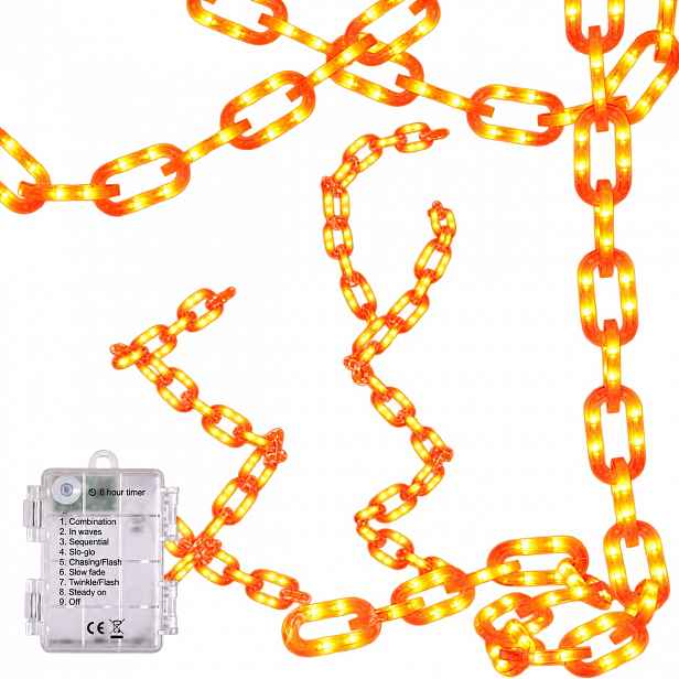Lampičky Halloween Led 160 Diod 3 M Oranžové 8 Režimů Časovač