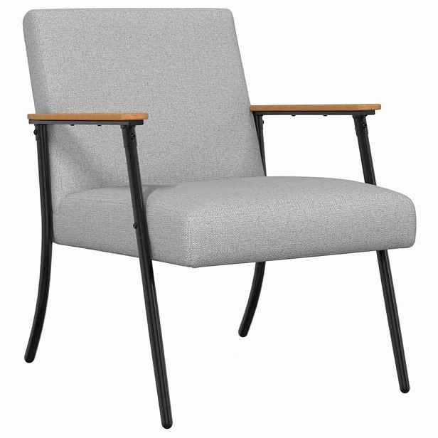 vidaXL křeslo Oblačno šedá textil