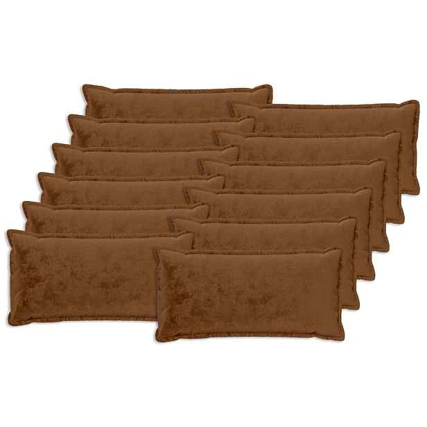 vidaXL Povlak na polštář 12 ks HOUTEN Světle hnědá 40 x 80 cm Flanel