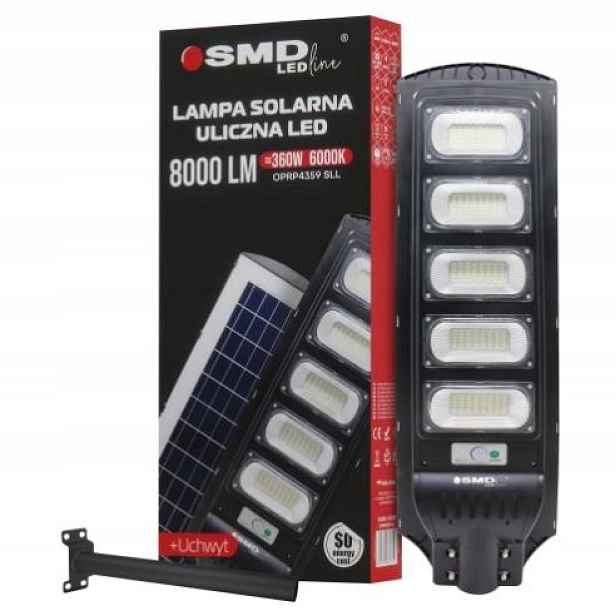 Led Pouliční Lampa Solární 360W 20AH 6000K 800LM Držák