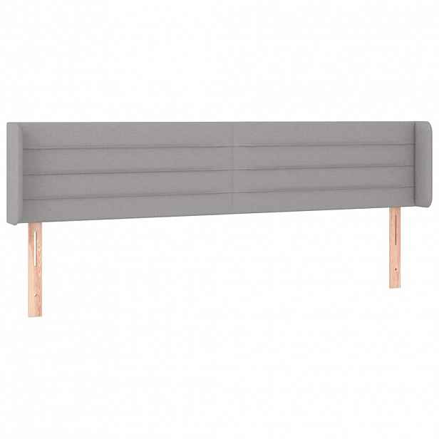 vidaXL Čelo postele typu ušák světle šedé 203x16x78/88 cm textil