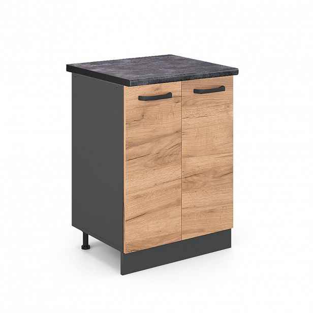 Vicco SPODNÍ SKŘÍŇKA KUCHYŇSKÉ LINKY R-Line Zlatý mocný dub 60 cm , PD Antracit