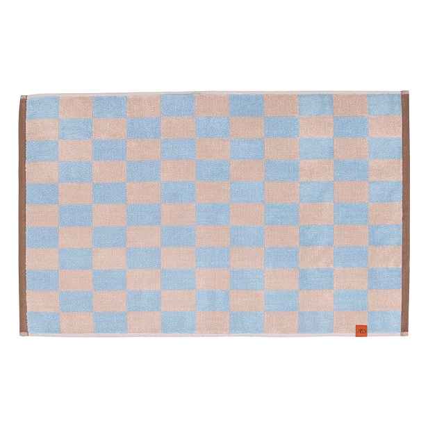 Modro-růžová koupelnová předložka z bio bavlny 50x80 cm Retro – Mette Ditmer Denmark