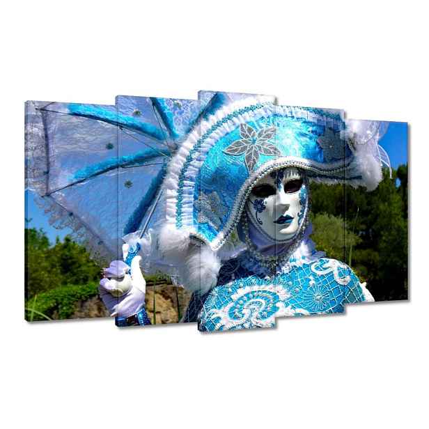 Obrazy 100x60 Modrá maska Karneval