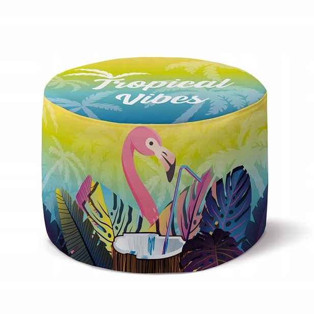 Podnožka Kulatý Tropical Vibes 35x25 cm Taburet Sedák Pohodlný Moderní