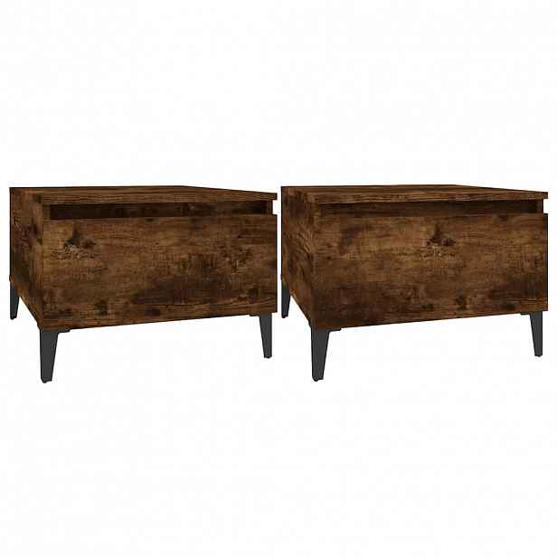 vidaXL Odkládací stolky 2 ks kouřový dub 50x46x35 cm kompozitní dřevo