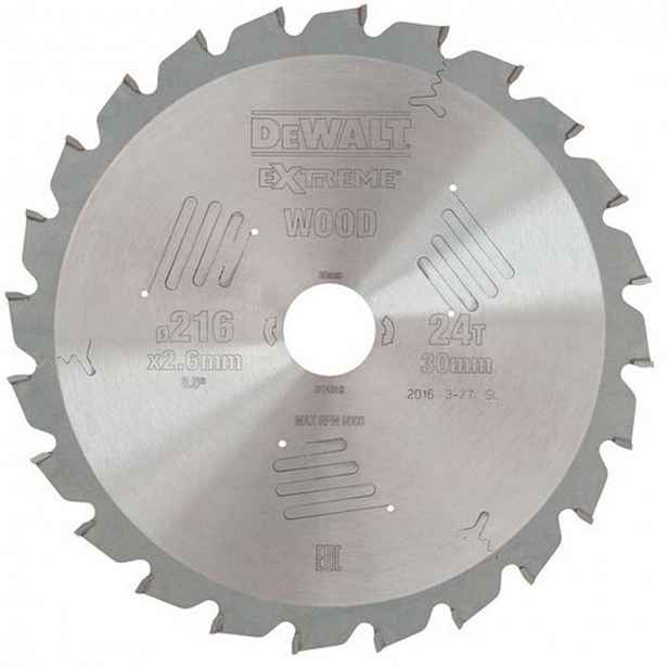 DeWALT - Pilový kotouč na dřevo 216x30 mm, 24 zubů DT4310