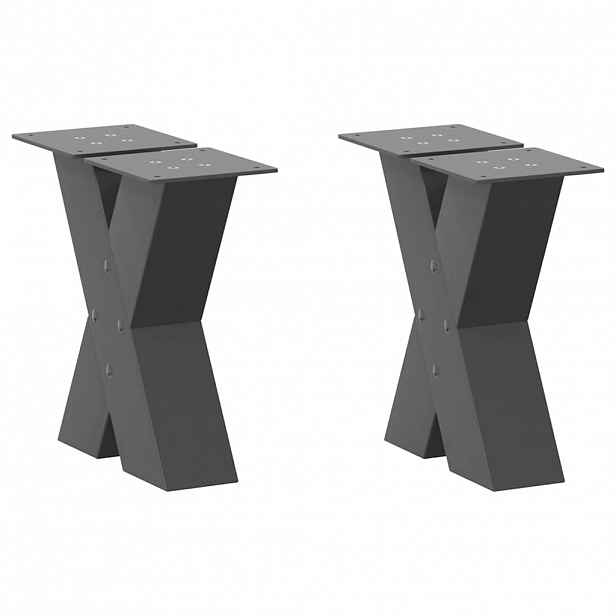vidaXL Nohy konferenčního stolku ve tvaru X, 2 ks, antracitové, 40 x (30-31) cm, ocel