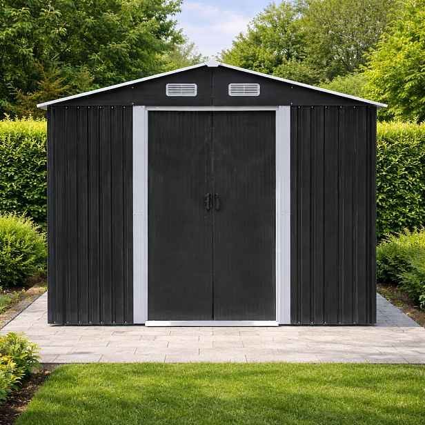 Zahradní domek BestBerg BBSH-1208A / 10,1 m² / 389 x 260 x 202 cm / antracit/bílá