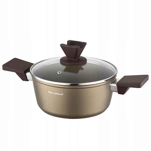 Hrnec Tradiční hliníkový nepřilnavý Aston 22 cm 3L Šampaňský