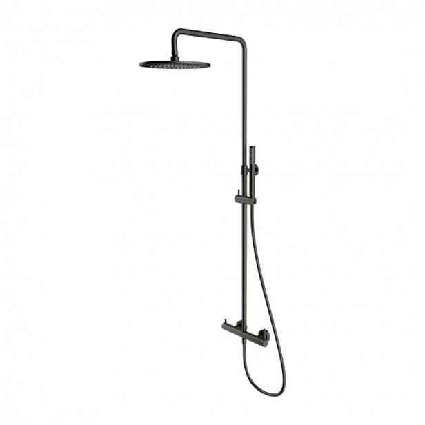 OMNIRES Y - Sprchový set s baterií, průměr 25 cm, kartáčovaný grafit Y1244MGR