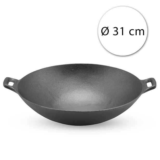 Perfect Home 12137 Litinová WOK pánev 31 cm, černá