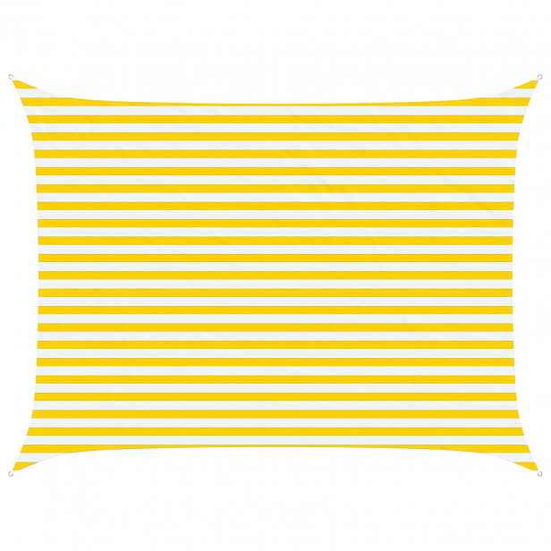 vidaXL Sluneční plachta Žlutá a bílá 3 x 4 m 100% polyester Oxford