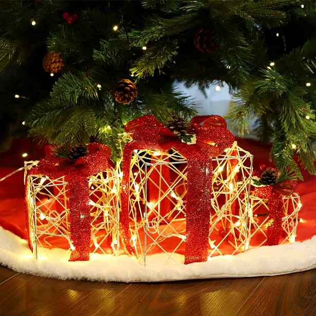 Led Dekorace Vánoční Dárky 3 Ks Salcar 8 Režimů