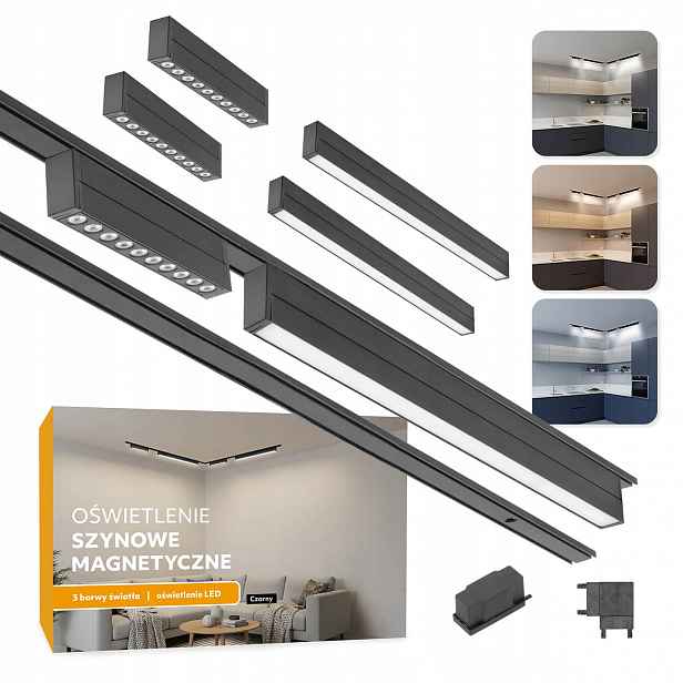 Magnetické kolejnicové osvětlení L 2x Lišta 1 m 4x Led lampa 5 let Gwar