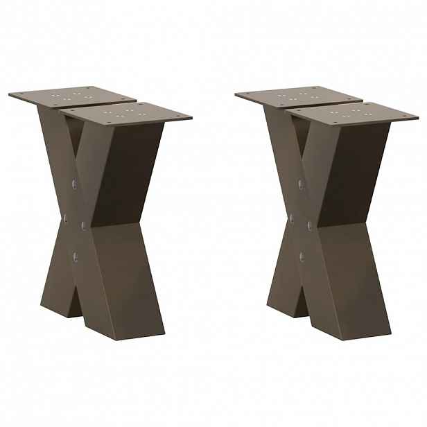vidaXL Nohy konferenčního stolku ve tvaru X, 2 ks, přírodní ocel, 40 x (30-31) cm, ocel