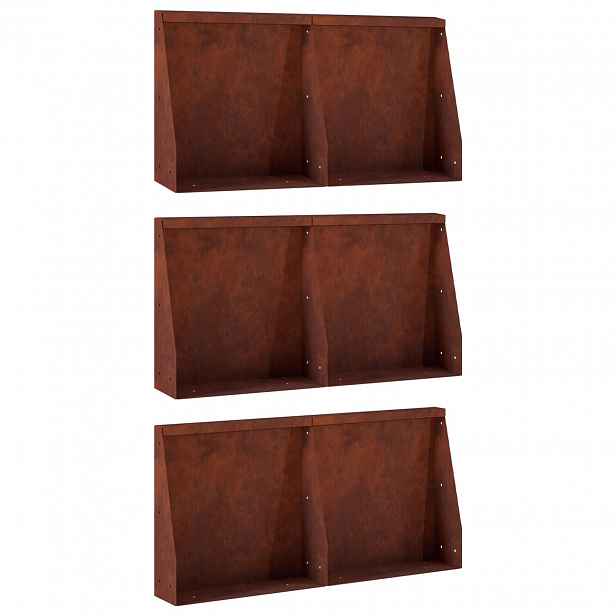 vidaXL Opěrná zeď 6 ks 40 x 12 x 40 cm Povětrnostně odolná ocel Rezavá