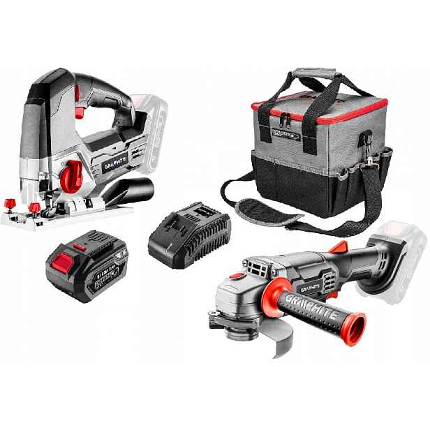 Sada Elektronářadí Graphite 6,0AH 18V Energy+ Bruska Taška A Další