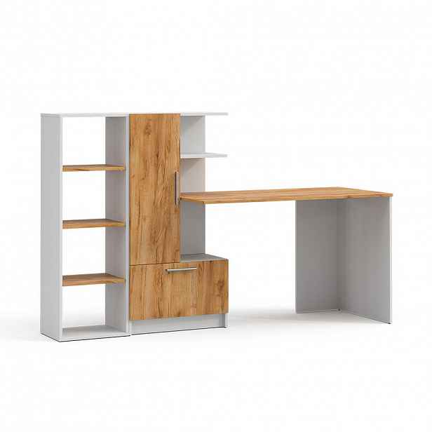 Vicco PSACÍ STŮL Tomy, Bílá/Zlatý mocný dub, 150 x 59 cm Sada 2 kusů