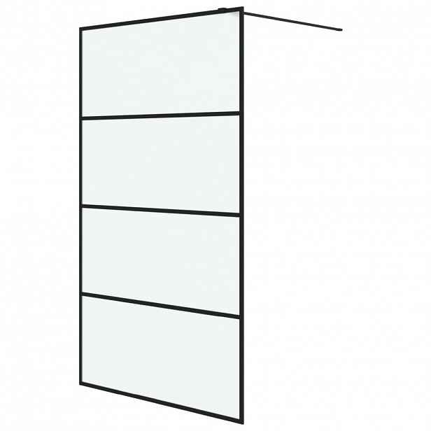 vidaXL Sprchová zástěna walk-in černá 115 x 195 cm mléčné ESG sklo