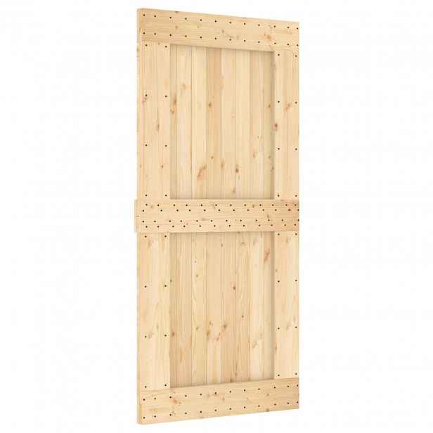 vidaXL Posuvné dveře NARVIK Přirozená a černá 95 x 210 cm (213,5 cm)