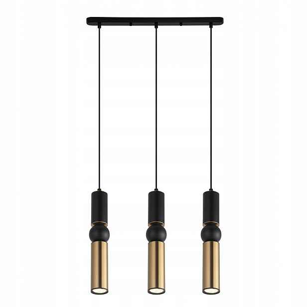 Isidora Závěsná lampa Černá Hnědá Moderní Podélná 3xGU10 25W IP20