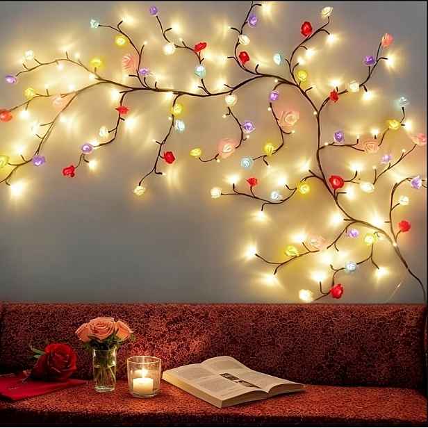 Lampa lampa Popínavá Břečťan Stromek strom Růže barevné květiny 180 cm