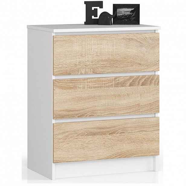 RAUMHIRSCH FURNITURE KOMODA bílá, dub Sonoma 77/60/40