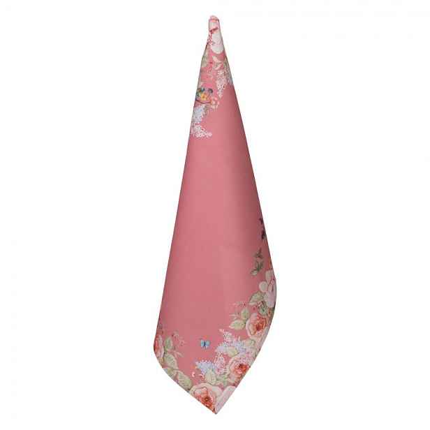 Růžová bavlněná utěrka Flower & Fiesta - 50*70 cm Clayre & Eef