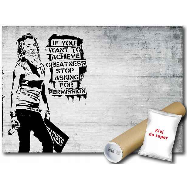 Vinylová fototapeta Graffiti Street Art Banksy cihla 254x184