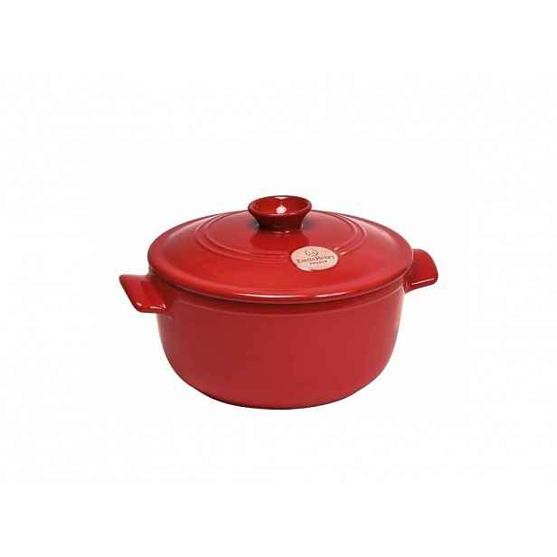 Hrnec kulatý s poklicí Emile Henry - 22 cm / 2,5 l, granátová