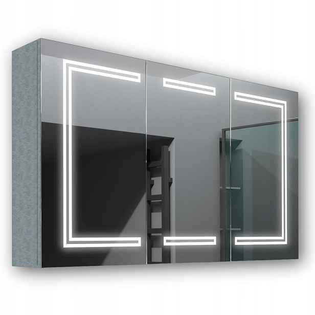 Dřevěná skříňka 120x70 Led zrcadlo Saturn Beton