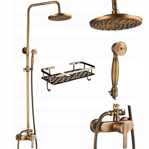 Koupelnová sprchová baterie Old Retro Mosaz Košík