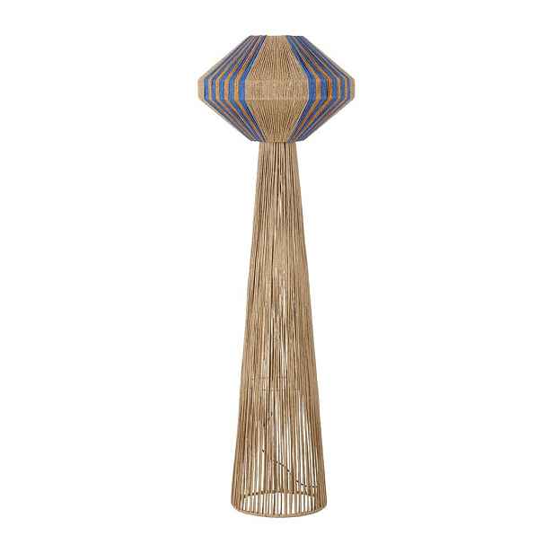 Modrá/v přírodní barvě provazová stojací lampa (výška 152 cm) Abby – Nova Luce