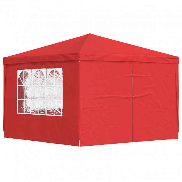 vidaXL Party Stan 300 x 300 x 255 cm Červená PE a ocel