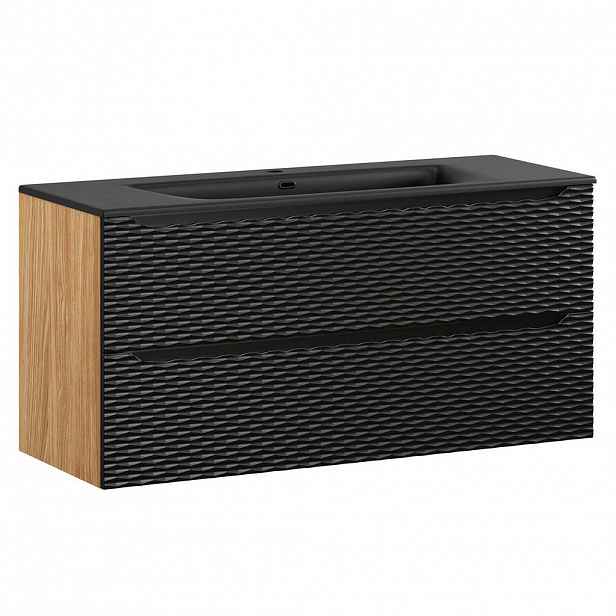Petits-meubles UMYVADLO 120cm Elora Černá a dřevěná
