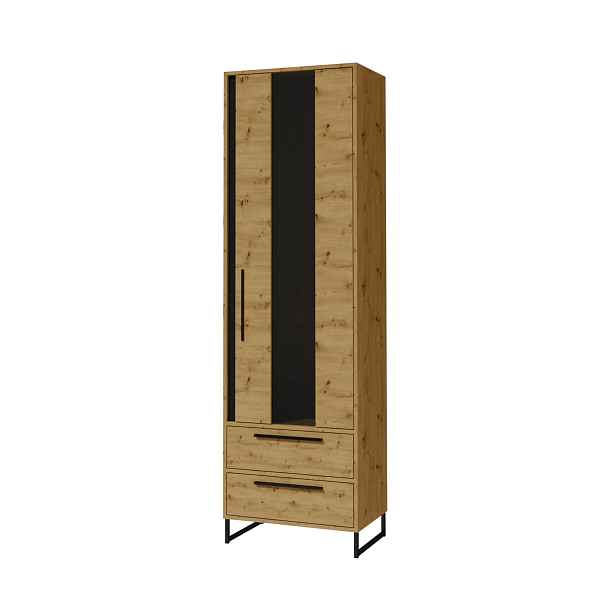 ADRK Vysoká vitrína Ariana 200 cm černá/dub Artisan