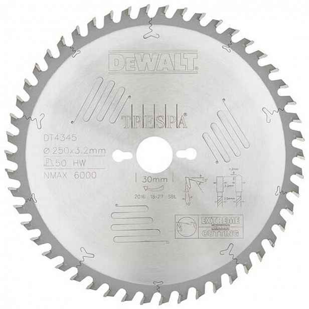 DeWALT - Pilový kotouč 250x30 mm, 50 zubů DT4345