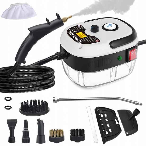 Parní čistič 2500W 1200 Ml s příslušenstvím pro podlahy, tapety, okna
