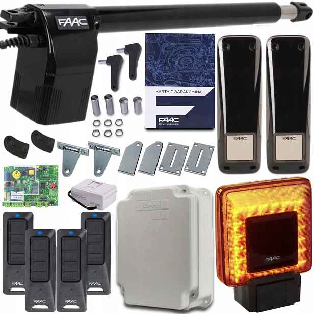 Pohon jednokřídlé brány Faac 414 Long Levý 4xPILOT Led Lampa