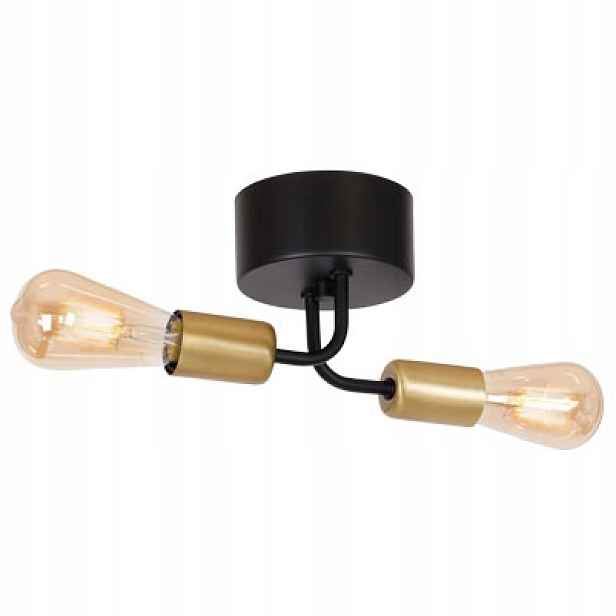 Stropní svítidlo dvojitá, industriální, černá, zlatá, 2 body do obývacího pokoje Luminex