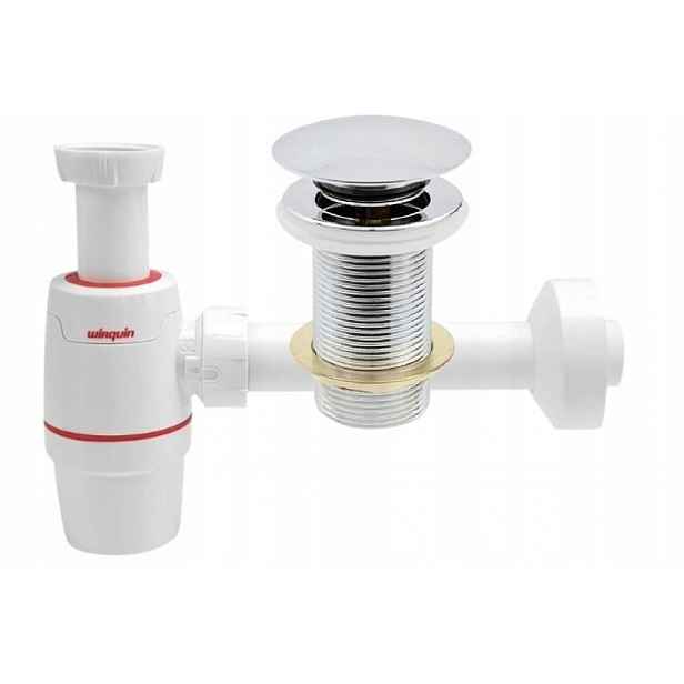 Umyvadlový sifon Neo 32 mm Wirquin zátka klik klak bez přepadu chrom