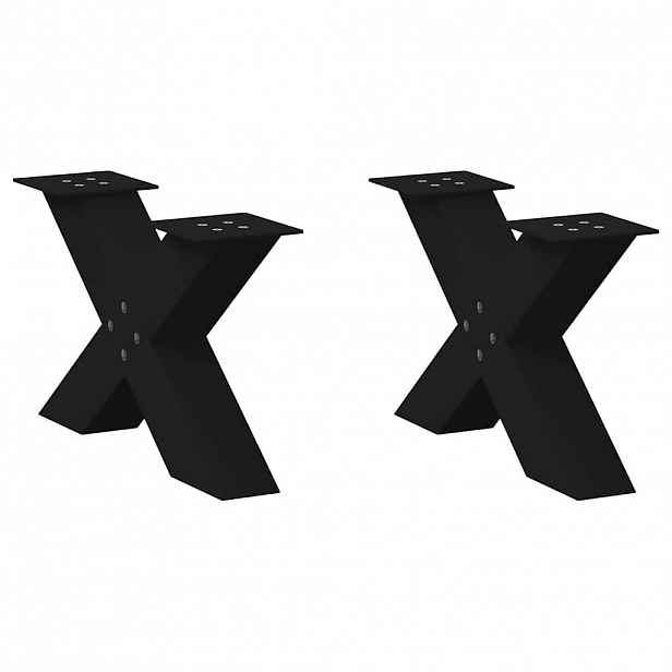 vidaXL Nohy konferenčního stolku ve tvaru X, 2 ks, černé, 60 x (30-31) cm, ocel